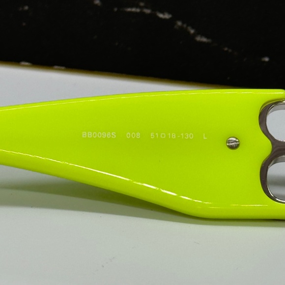 NEW BB0096S 008 BALENCIAGA YELLOW GREY SQUARE WOMEN BALENCIAGA SUNGLASSES - Picture 8 of 10